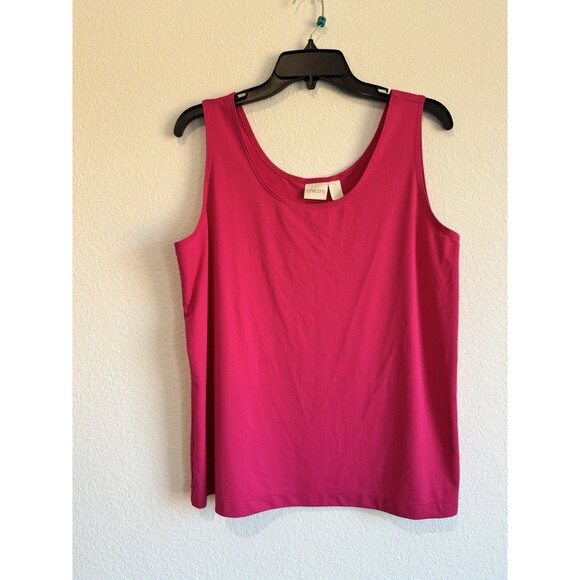 Chico's 3 Women's Hot Pink Sleeveless Tank Top Blouse Cami Shell Undershirt XL - Picture 1 of 8